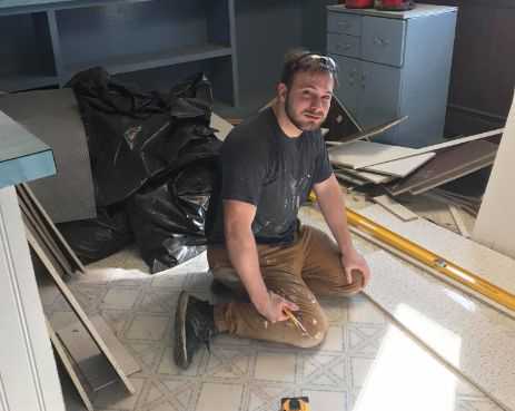 Flooring job in progress